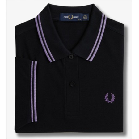 Polo Fred Perry Femme Black/mauve