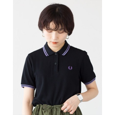 Polo Fred Perry Femme Black/mauve