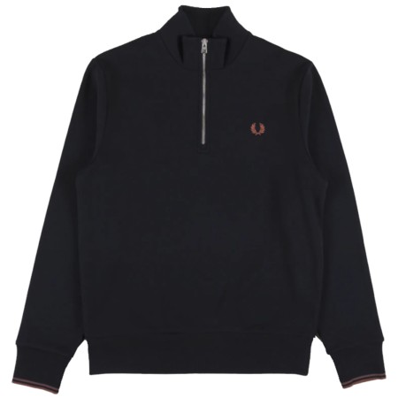 SWEAT FRED PERRY DEMI ZIP BLACK WISKY