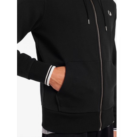 Fred Perry Sweat Zippe Capuche Black