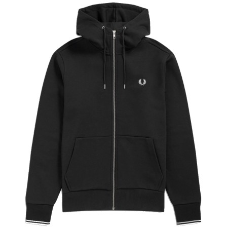 Fred Perry Sweat Zippe Capuche Black