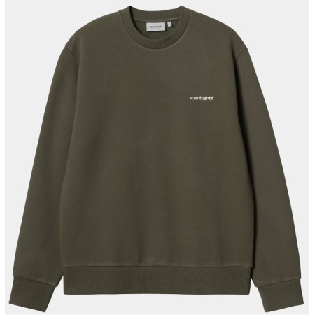 CARHARTT WIP Script Embroidery Sweat Cypress/White