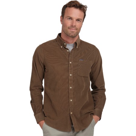 BARBOUR CHEMISE Micro velour Brown