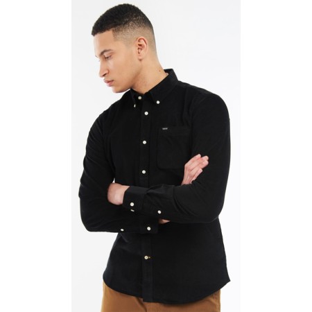 BARBOUR CHEMISE Micro velour Noir