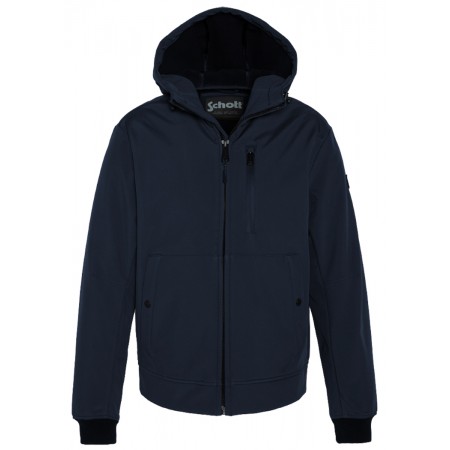 Blouson Capuche Schott en Softshell Marine