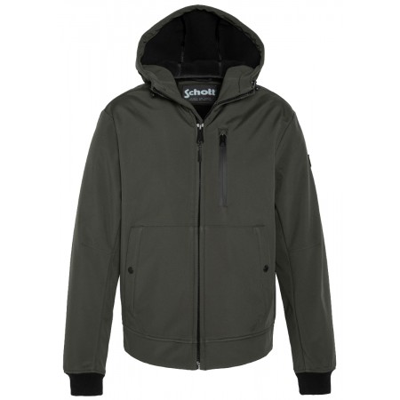 Blouson Capuche Schott en Softshell Kaki