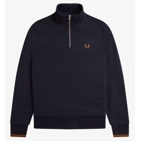 SWEAT FRED PERRY DEMI ZIP MARINE CARAMEL