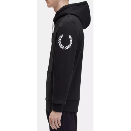 FRED PERRY SWEAT CAPUCHE DOUBLE MARQUE