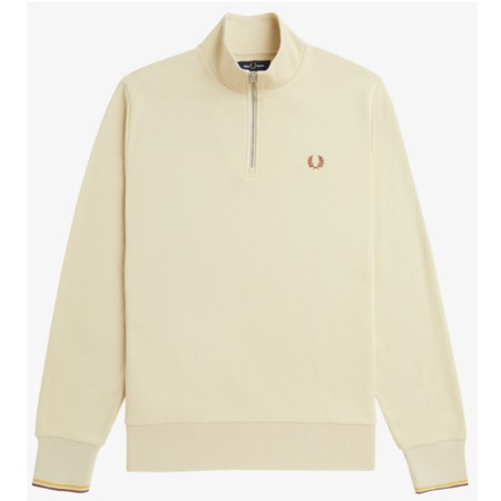 SWEAT FRED PERRY DEMI ZIP OATMEAL