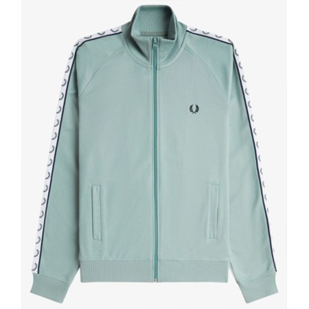 Veste de survêtement à bande FRED PERRY Silver Blue